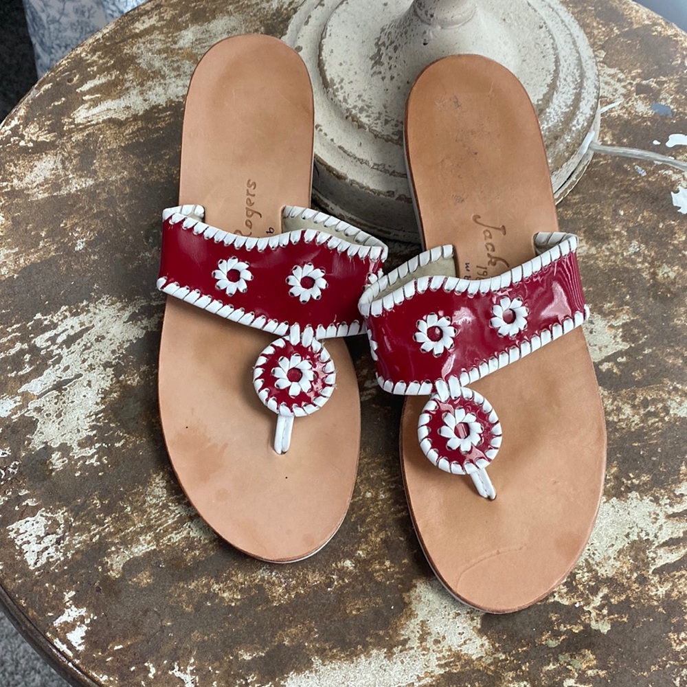 Jack Rogers sz9 red patent sandals “1960” style